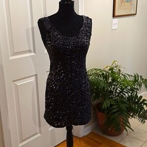 BLACK SEQUINED DRESS